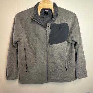 The North Face Men's Stone Gray Full Zip Sherpa Fleece Lined Jacket Size XXL 2XL